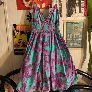 She’s Cool Floral Blue & Purple Summer Dress